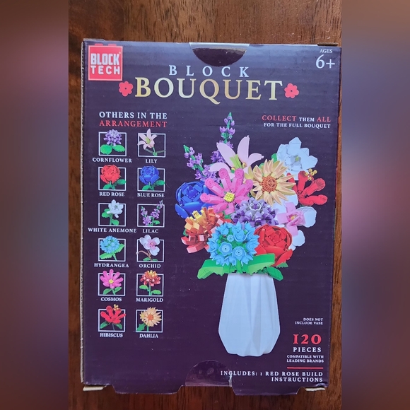 Red Rose Flower Building Blocks - Picture 2 of 5